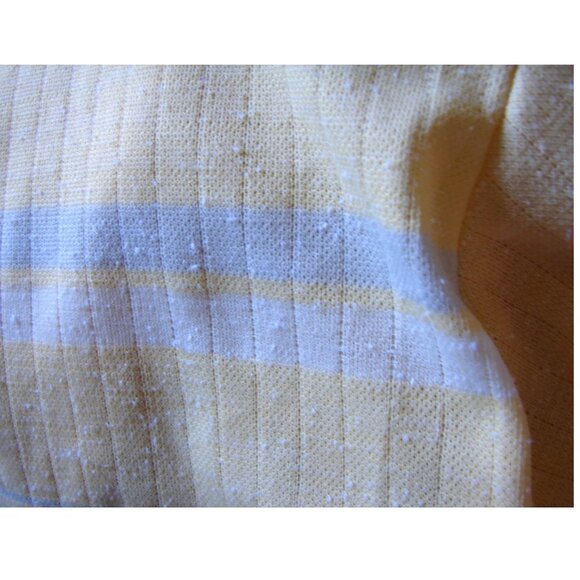 Vtg 1970's Mervyns Polo Shirt, XL, Yellow Collared Short Sleeve, Stripe, USA - Picture 7 of 7